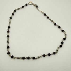 16" Retired SILPADA Sterling silver and Rose Cut Garnet beaded necklace!